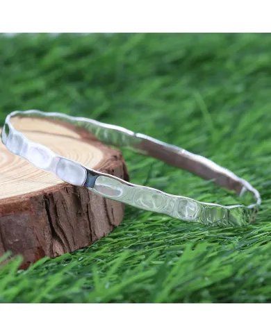 925 Sterling Silver Hammered Bangle Handmade Daily Wear Jewelry