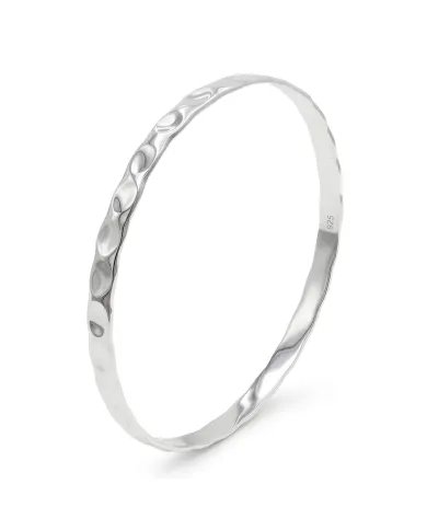 925 Sterling Silver Hammered Bangle Handmade Daily Wear Jewelry