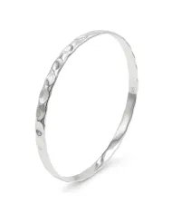 925 Sterling Silver Hammered Bangle Handmade Daily Wear Jewelry