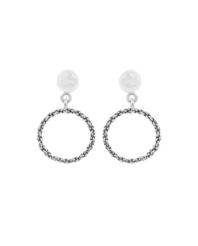 925 Sterling Silver Handmade Open Circle Dangle Earrings Gift for Her