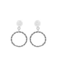 925 Sterling Silver Handmade Open Circle Dangle Earrings Gift for Her