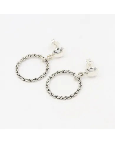 925 Sterling Silver Handmade Open Circle Dangle Earrings Gift for Her