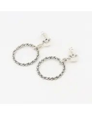925 Sterling Silver Handmade Open Circle Dangle Earrings Gift for Her