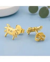 Gold Plated Crab Stud Earrings | 925 Silver Ocean-Inspired Jewelry