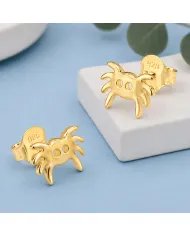 Gold Plated Crab Stud Earrings | 925 Silver Ocean-Inspired Jewelry