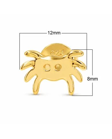 Gold Plated Crab Stud Earrings | 925 Silver Ocean-Inspired Jewelry