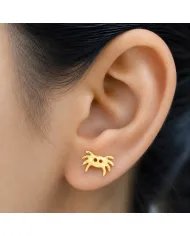 Gold Plated Crab Stud Earrings | 925 Silver Ocean-Inspired Jewelry