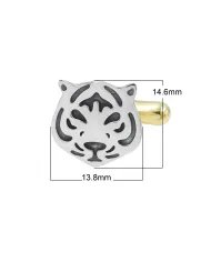 Silver & Brass Tiger Face Cufflinks – Handmade Luxury Men’s Gift