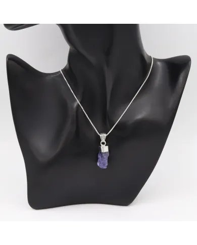 Natural Raw Tanzanite Pendant | 925 Sterling Silver Handmade Jewelry