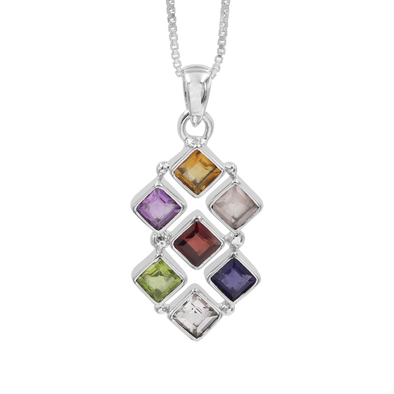 7 Chakra Pendant, 925 Silver Necklace, Yoga Meditation Necklaces, Healing Crystal Necklace, Natural Gemstones Pendant For Her