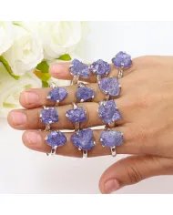 Raw Tanzanite Gemstone Pendant in 925 Sterling Silver Handmade Jewelry