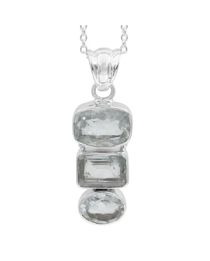Elegant 925 Sterling Silver Aquamarine Pendant - Handmade Jewelry Gift