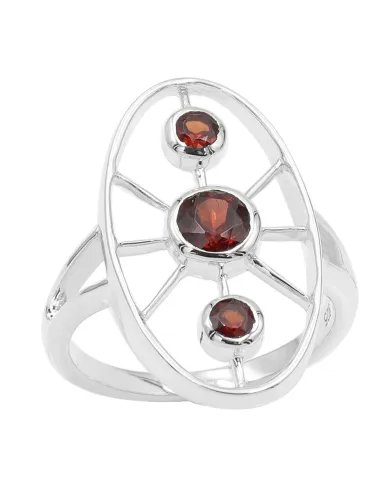 Garnet Ring in 925 Sterling Silver - Handmade Gemstone Jewelry