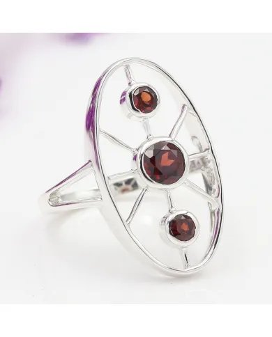 Garnet Ring in 925 Sterling Silver - Handmade Gemstone Jewelry