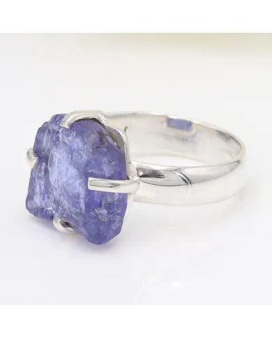 Raw Tanzanite Gemstone Pendant in 925 Sterling Silver Handmade Jewelry