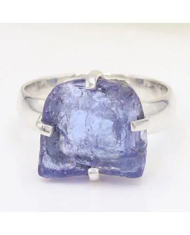 Raw Tanzanite Gemstone Pendant in 925 Sterling Silver Handmade Jewelry