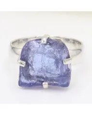 Raw Tanzanite Gemstone Pendant in 925 Sterling Silver Handmade Jewelry