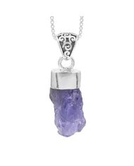 Natural Raw Tanzanite Pendant | 925 Sterling Silver Handmade Jewelry