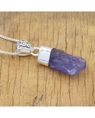 Natural Raw Tanzanite Pendant | 925 Sterling Silver Handmade Jewelry