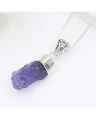 Natural Raw Tanzanite Pendant | 925 Sterling Silver Handmade Jewelry