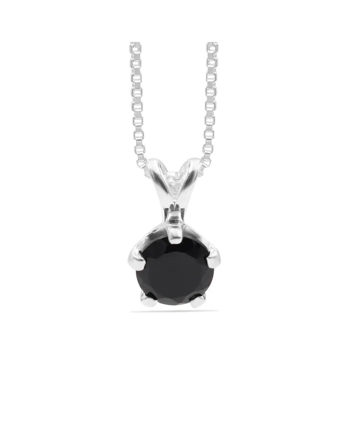 Black Onyx Pendant 925 Sterling Silver - Handmade Women's Gift for Her