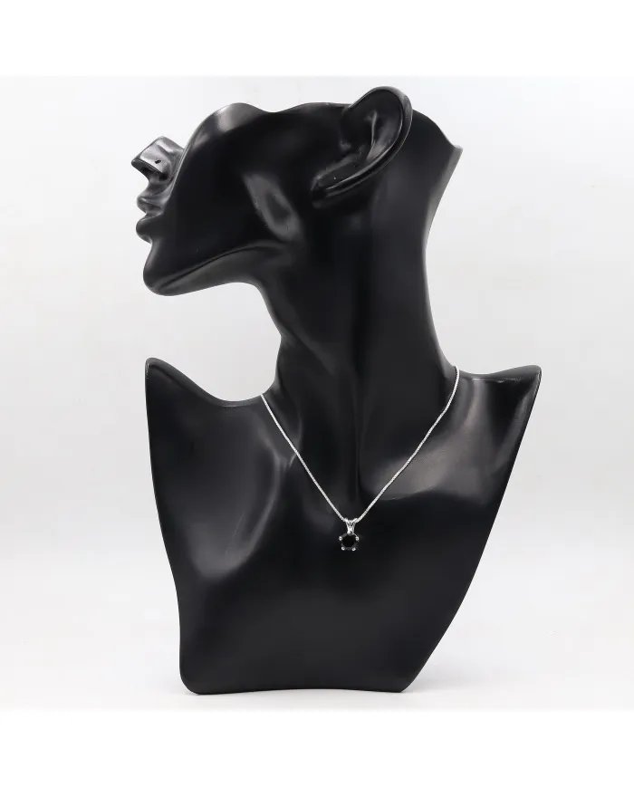 Black Onyx Pendant 925 Sterling Silver - Handmade Women's Gift for Her