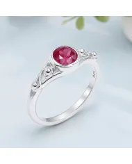 Ruby Solitaire Ring in Sterling Silver – Minimalist Handmade Jewelry