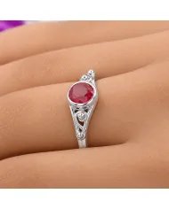 Ruby Solitaire Ring in Sterling Silver – Minimalist Handmade Jewelry