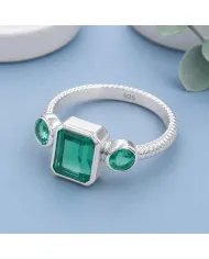 Emerald Ring in 925 Sterling Silver – Elegant Handmade Jewelry