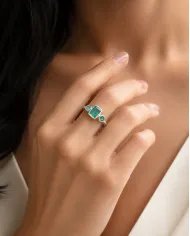 Emerald Ring in 925 Sterling Silver – Elegant Handmade Jewelry