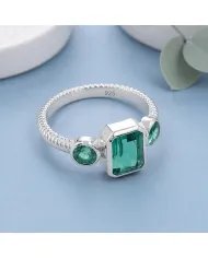 Emerald Ring in 925 Sterling Silver – Elegant Handmade Jewelry
