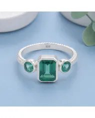 Emerald Ring in 925 Sterling Silver – Elegant Handmade Jewelry