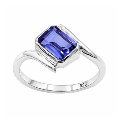 925 Sterling Silver Tanzanite Ring Handmade Gemstone Jewelry for Her