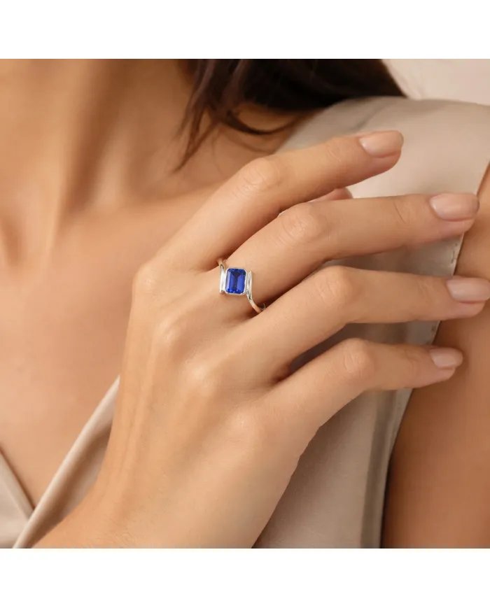925 Sterling Silver Tanzanite Ring Handmade Gemstone Jewelry for Her