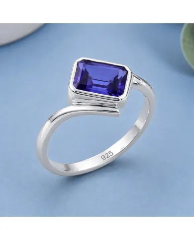 925 Sterling Silver Tanzanite Ring Handmade Gemstone Jewelry for Her