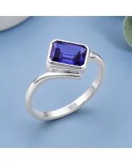 925 Sterling Silver Tanzanite Ring Handmade Gemstone Jewelry for Her