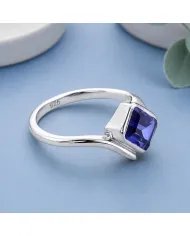 925 Sterling Silver Tanzanite Ring Handmade Gemstone Jewelry for Her