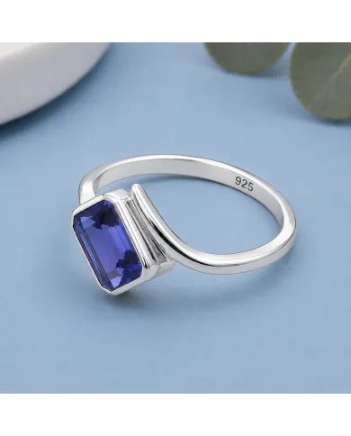 925 Sterling Silver Tanzanite Ring Handmade Gemstone Jewelry for Her