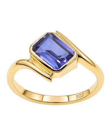 Gold Plated Tanzanite Ring in 925 Sterling Silver – Handmade Jewelry
