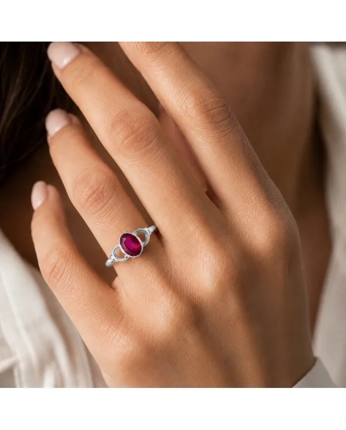 Ruby Ring in 925 Sterling Silver – Handmade Gemstone Jewelry for Her