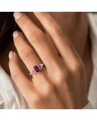 Ruby Ring in 925 Sterling Silver – Handmade Gemstone Jewelry for Her