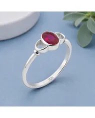 Ruby Ring in 925 Sterling Silver – Handmade Gemstone Jewelry for Her