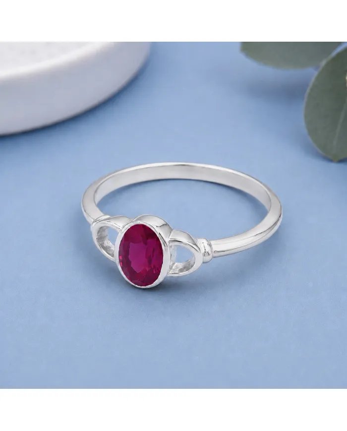 Ruby Ring in 925 Sterling Silver – Handmade Gemstone Jewelry for Her