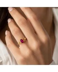 Ruby Ring Gold Plated 925 Silver – Handmade Gemstone Jewelry for Her