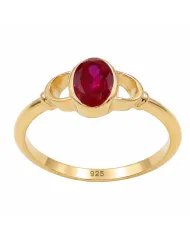 Ruby Ring Gold Plated 925 Silver – Handmade Gemstone Jewelry for Her