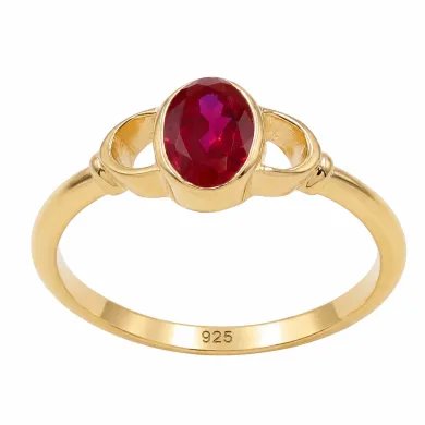 Ruby Ring Gold Plated 925 Silver – Handmade Gemstone Jewelry for Her