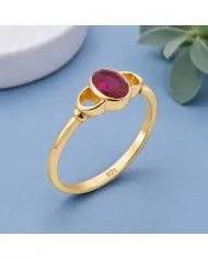Ruby Ring Gold Plated 925 Silver – Handmade Gemstone Jewelry for Her