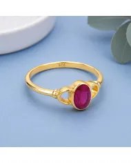 Ruby Ring Gold Plated 925 Silver – Handmade Gemstone Jewelry for Her