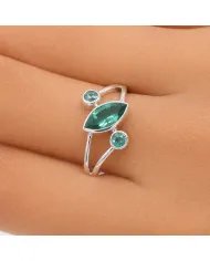 Emerald Ring in 925 Sterling Silver Handmade Elegant Gemstone Jewelry