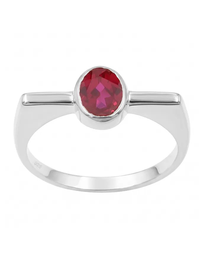 Elegant 925 Sterling Silver Ruby Gemstone Ring – Handmade Jewelry